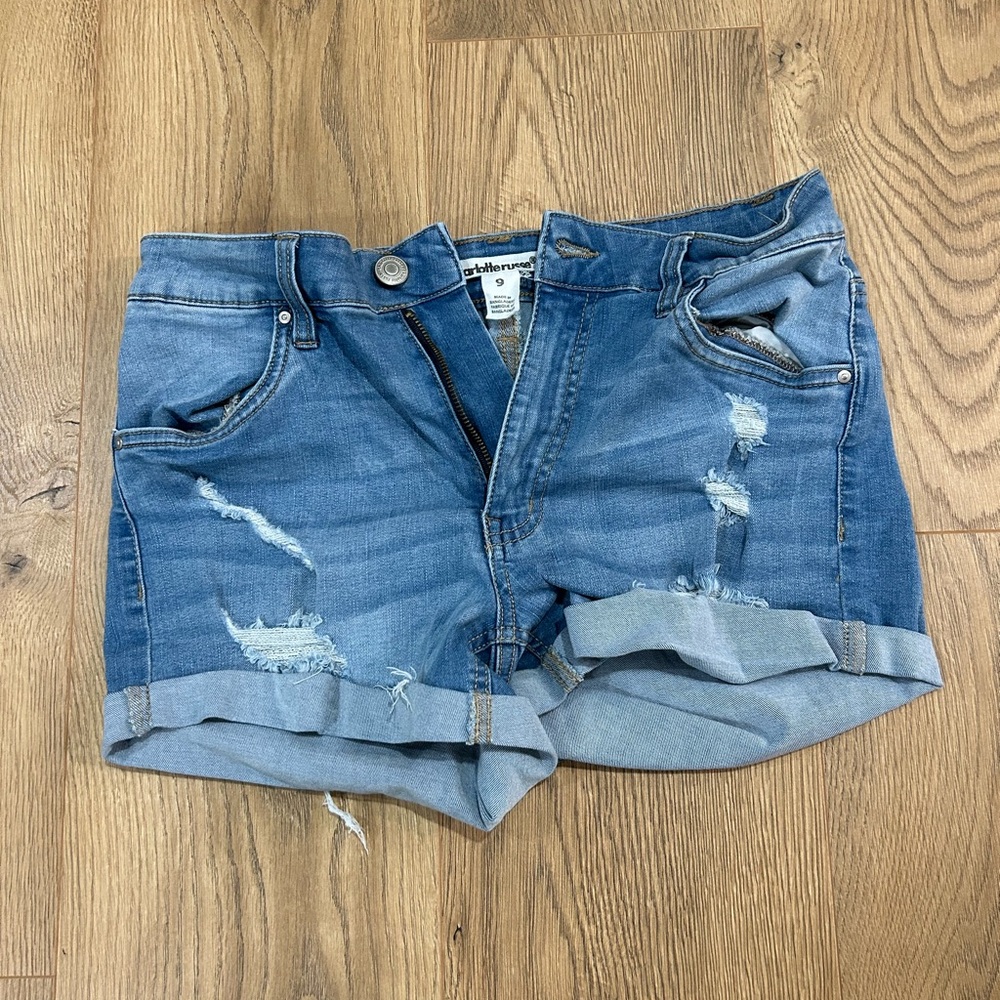 Charlotte Russe Light Blue Distressed Jean Shorts
